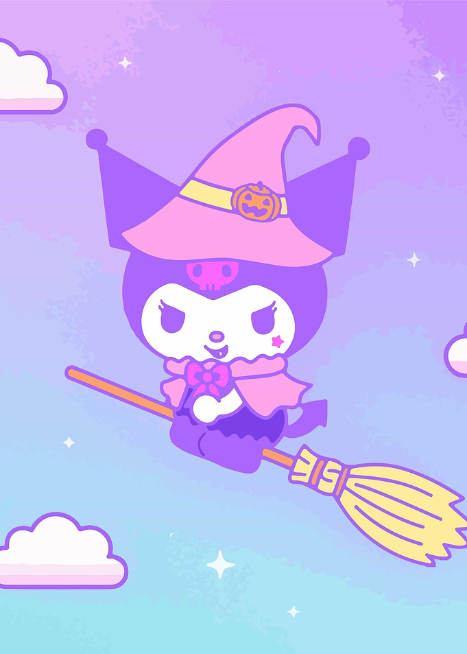 Kuromi Witch on Broomstick