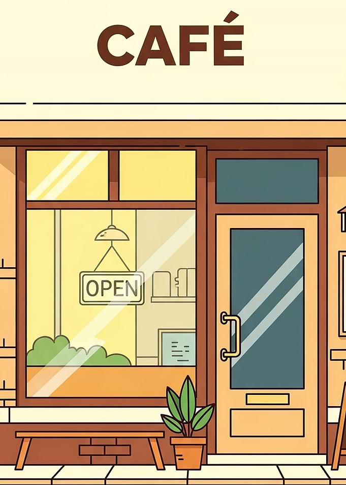 Cartoon Cafe Front