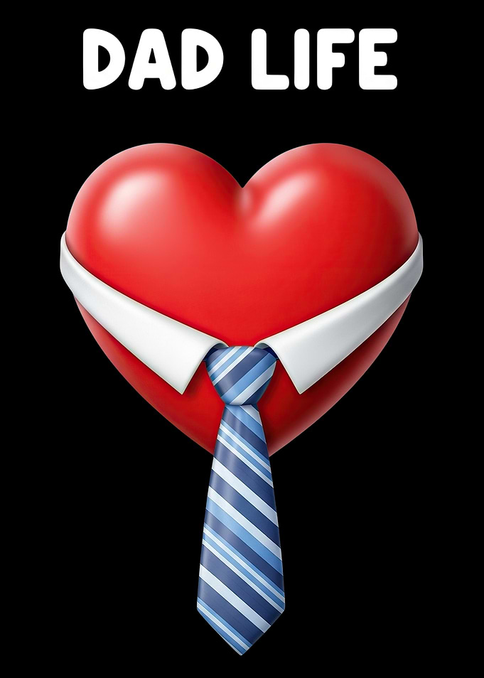 Dad Life Heart with Tie