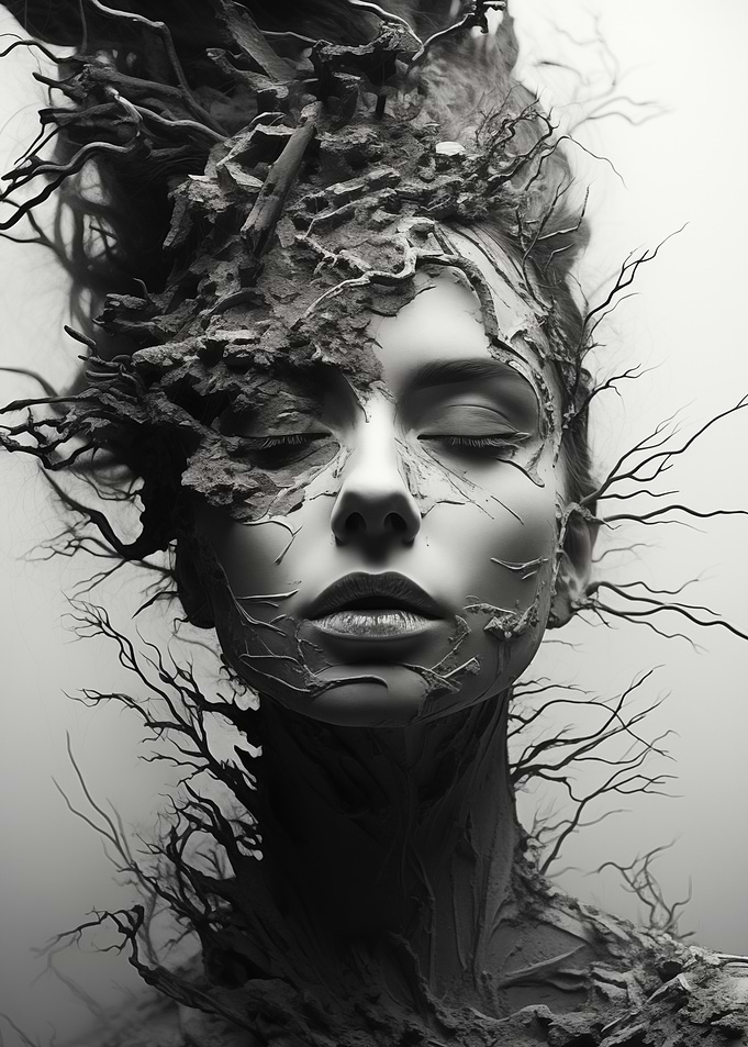 Woman Portrait with Branches