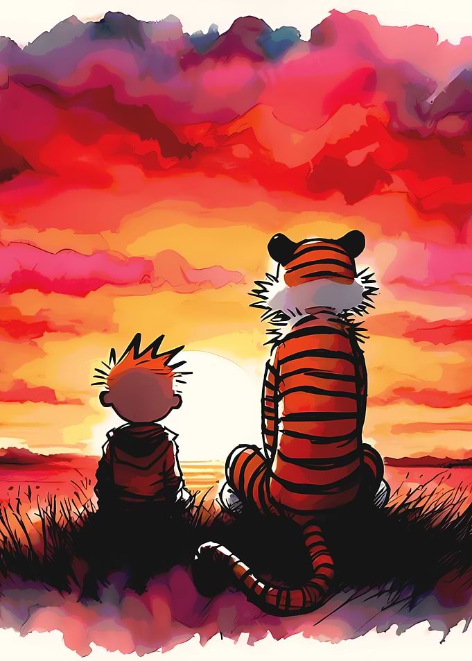 Calvin and Hobbes Sunset