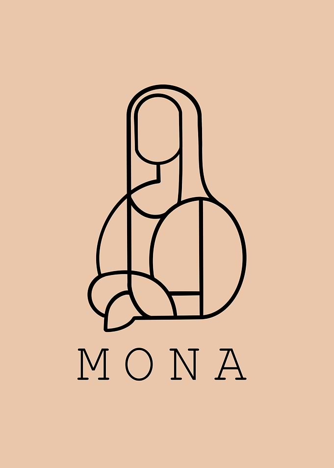 Minimalist Mona Lisa Line Art