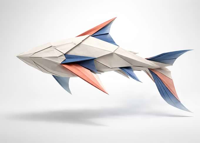 Origami Shark Sculpture