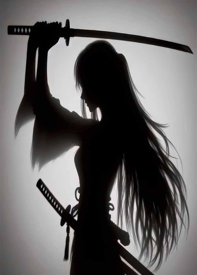 Silhouette of a Samurai Woman