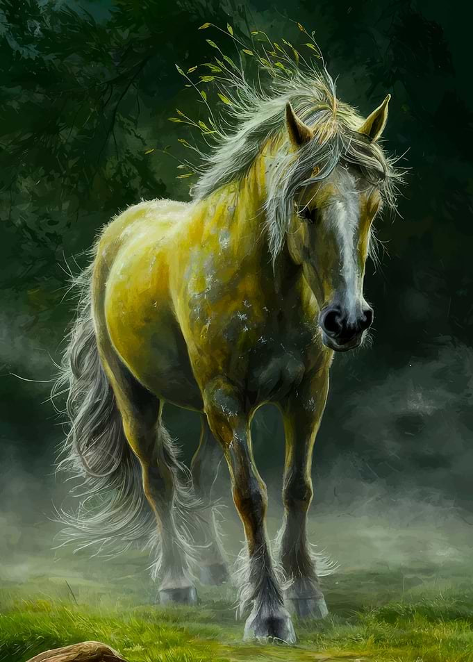Ethereal Horse in Forest