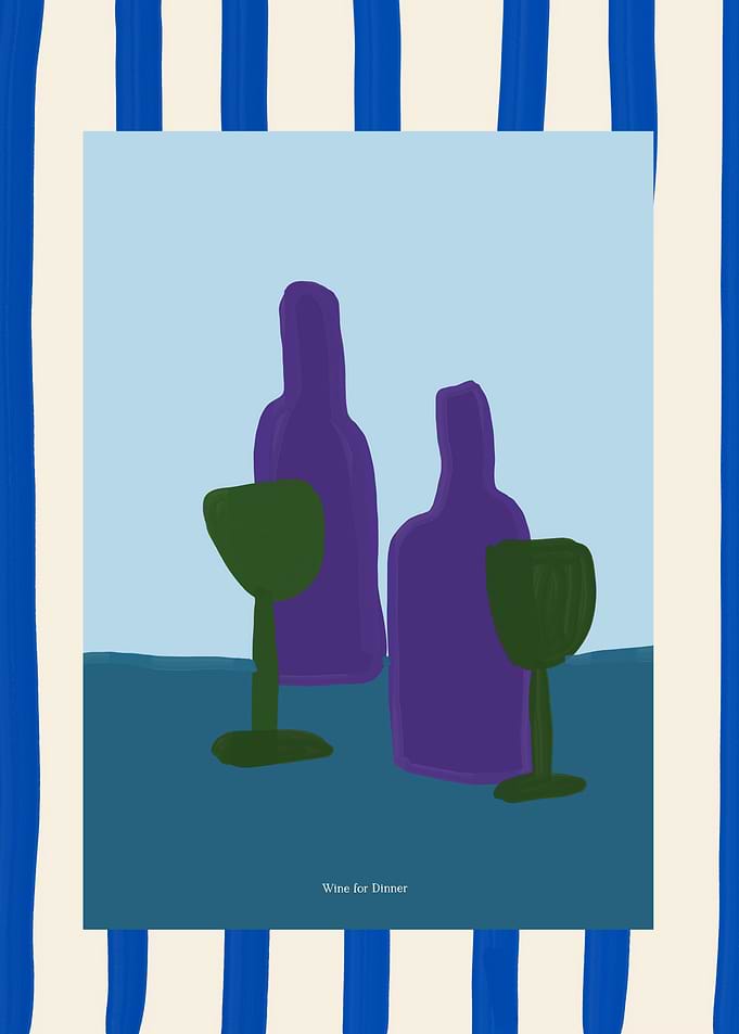 Wine for Dinner Still Life