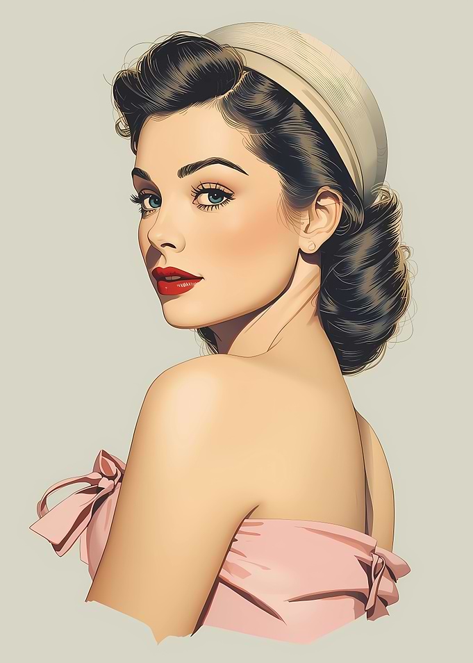 Vintage Glamour Portrait of a Woman