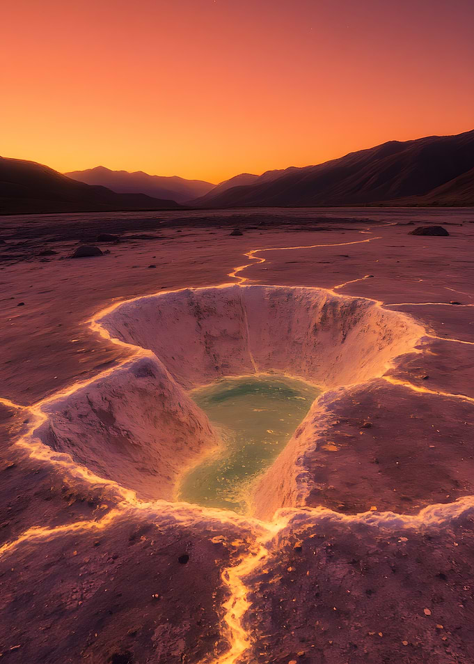 Crater Lake at Sunset Landscape