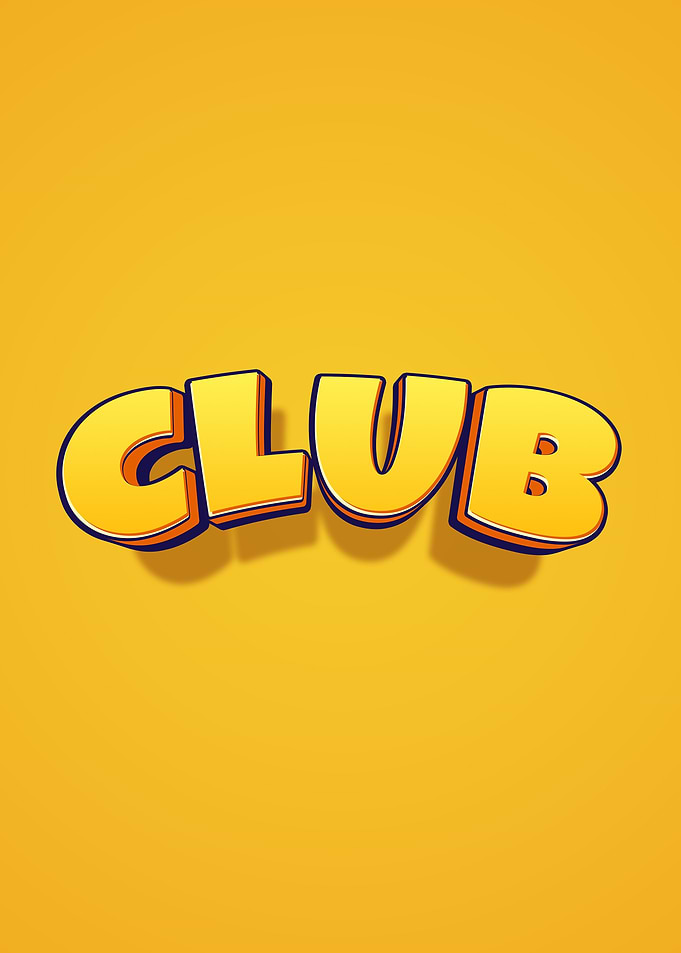 Yellow Club Text Graphic