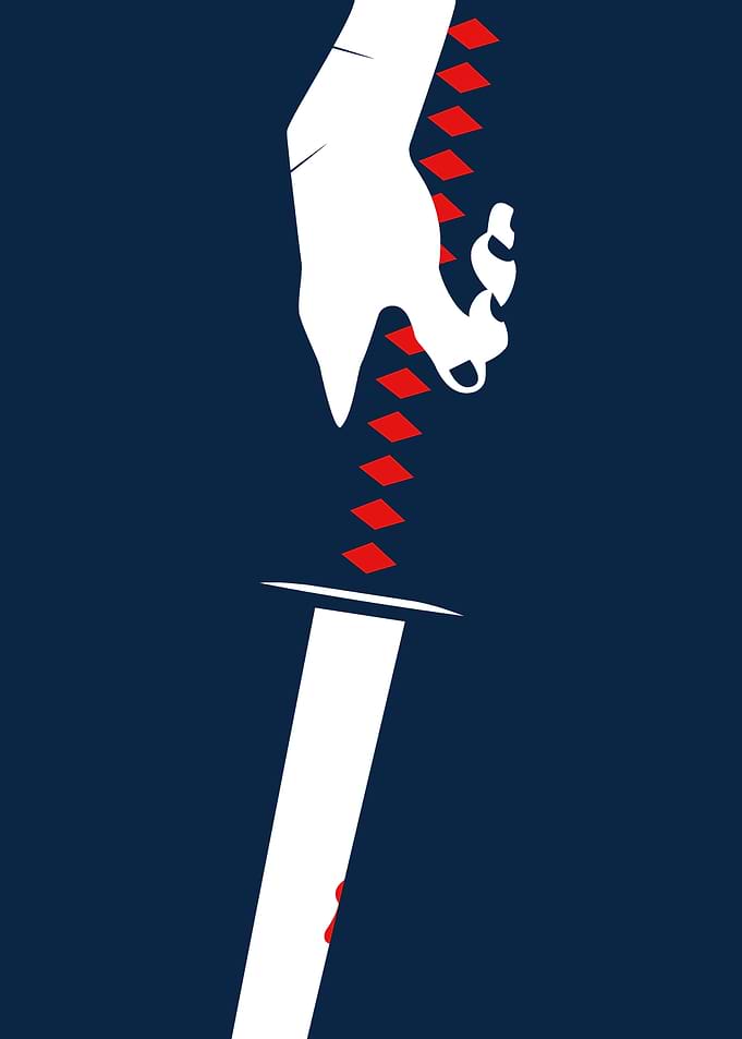 Kill Bill Prussian Blue Minimalist Art