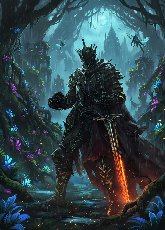 Dark Knight in Enchanted Forest