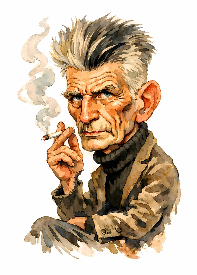 Caricature of Samuel Beckett