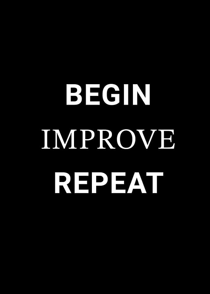 Begin Improve Repeat Text Art