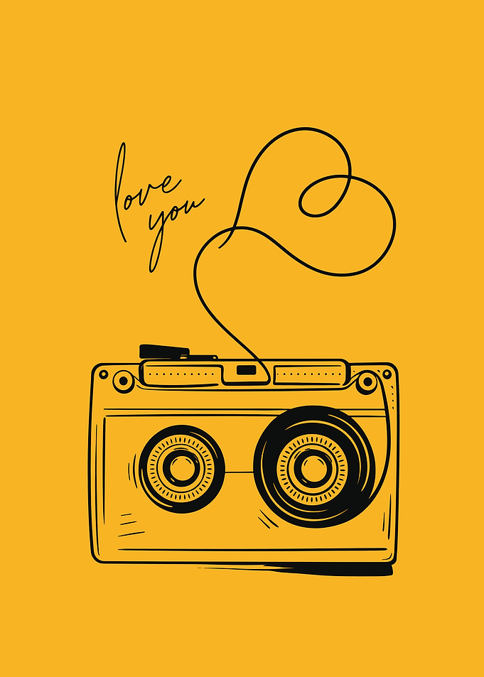 Cassette Tape Love You Art