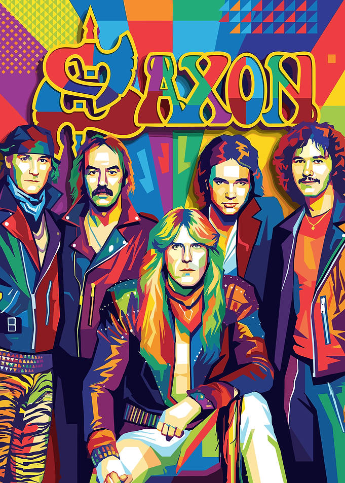 Saxon Band Colorful Pop Art Portrait