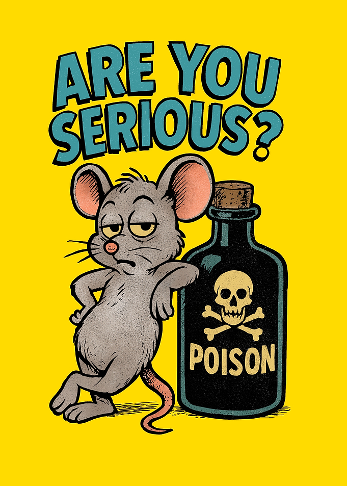 Sarcastic Mouse with Poison Bottle