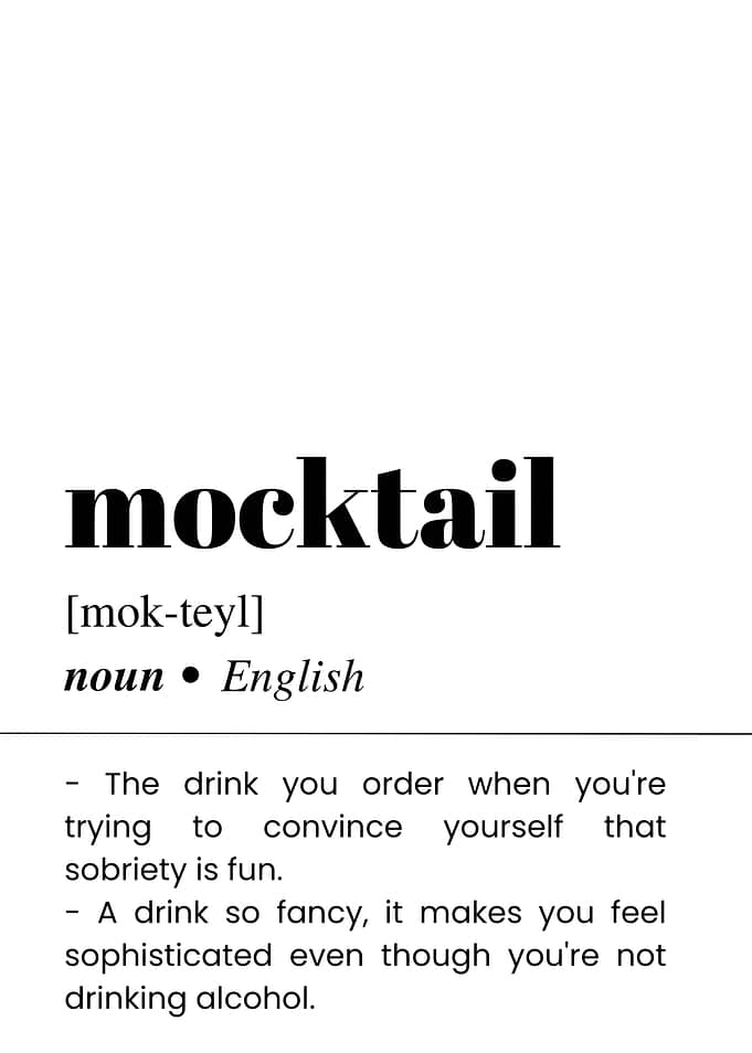 Mocktail Definition Typography Art