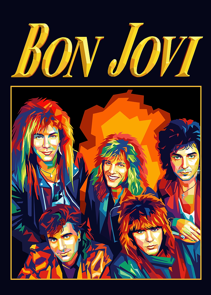 Bon Jovi Band Pop Art Portrait