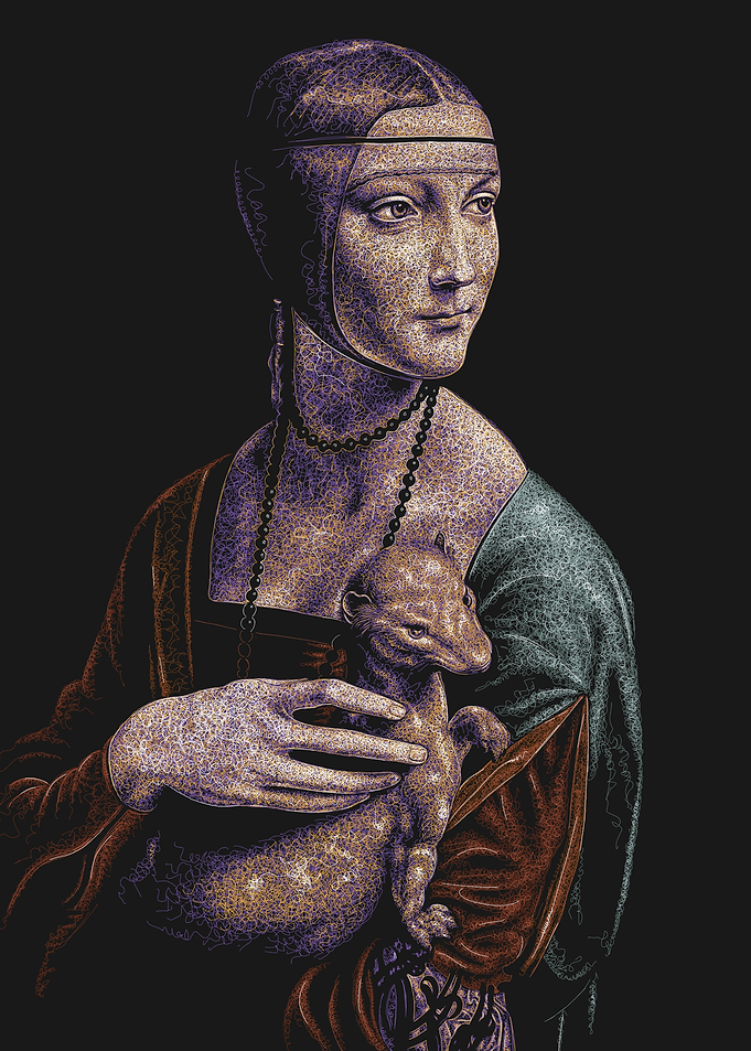 Lady with an Ermine - Digital Art
