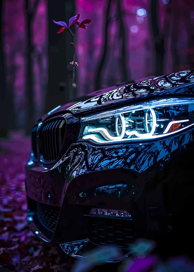 BMW in a Purple Forest