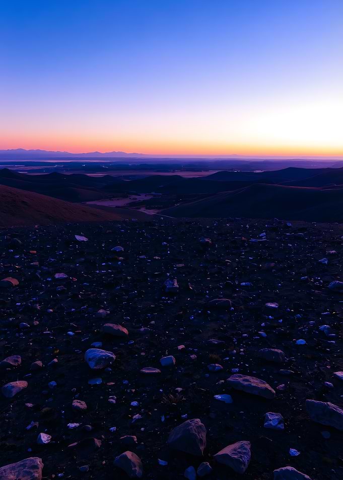 Mountain landscape at dusk