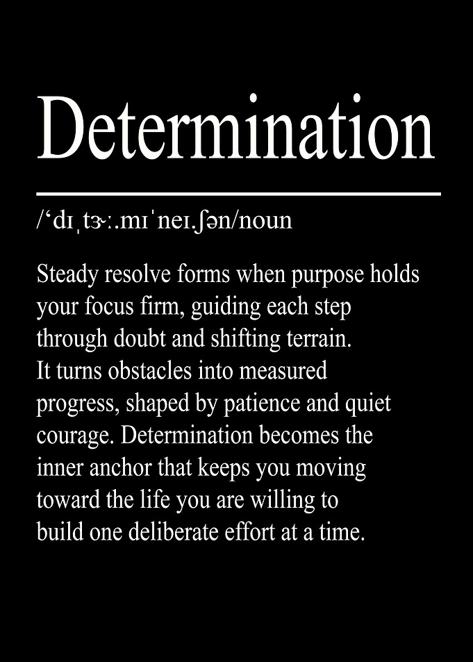 Determination Definition – Black | Minimalist Typography Poster