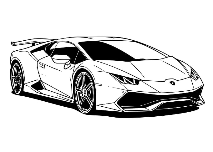 Lamborghini Huracan Line Art
