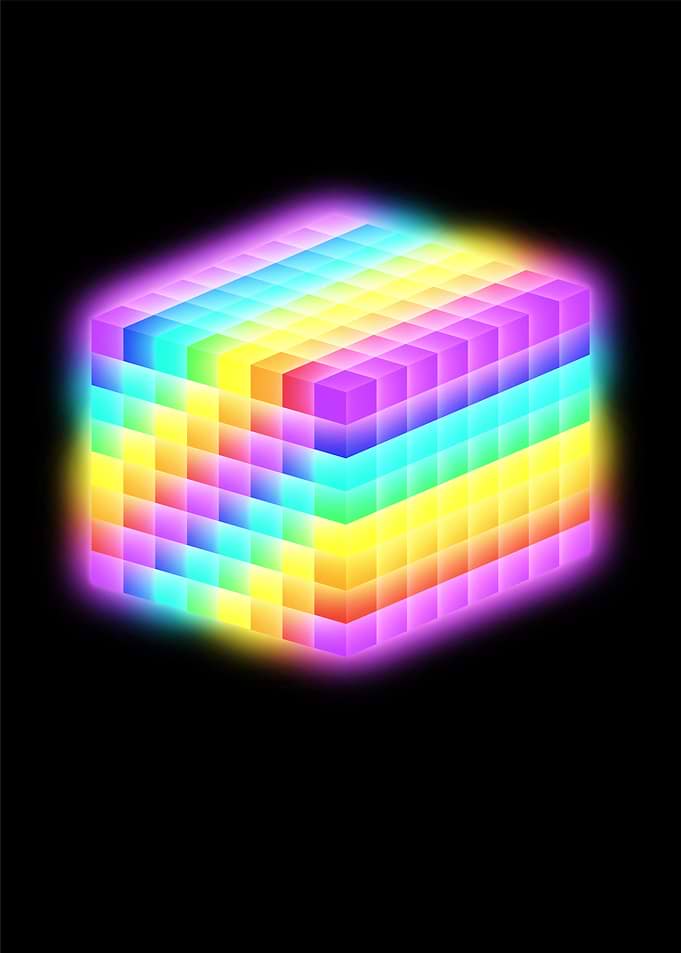 Cosmic Cube on Black Background