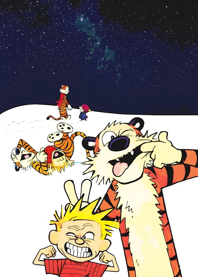 Calvin and Hobbes Winter Night