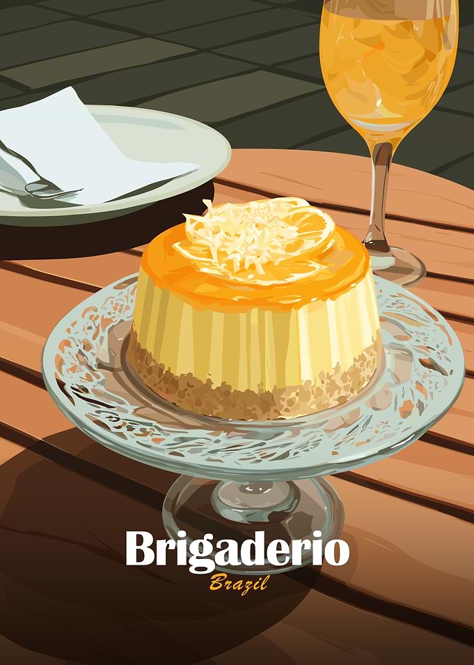 Brigadeiro dessert with orange topping