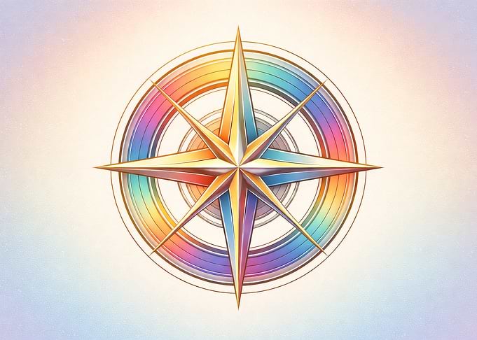 Rainbow Compass Rose