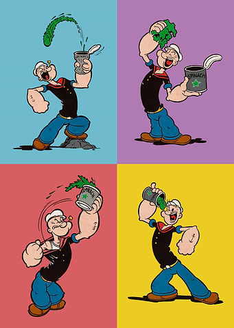 Popeye eating spinach