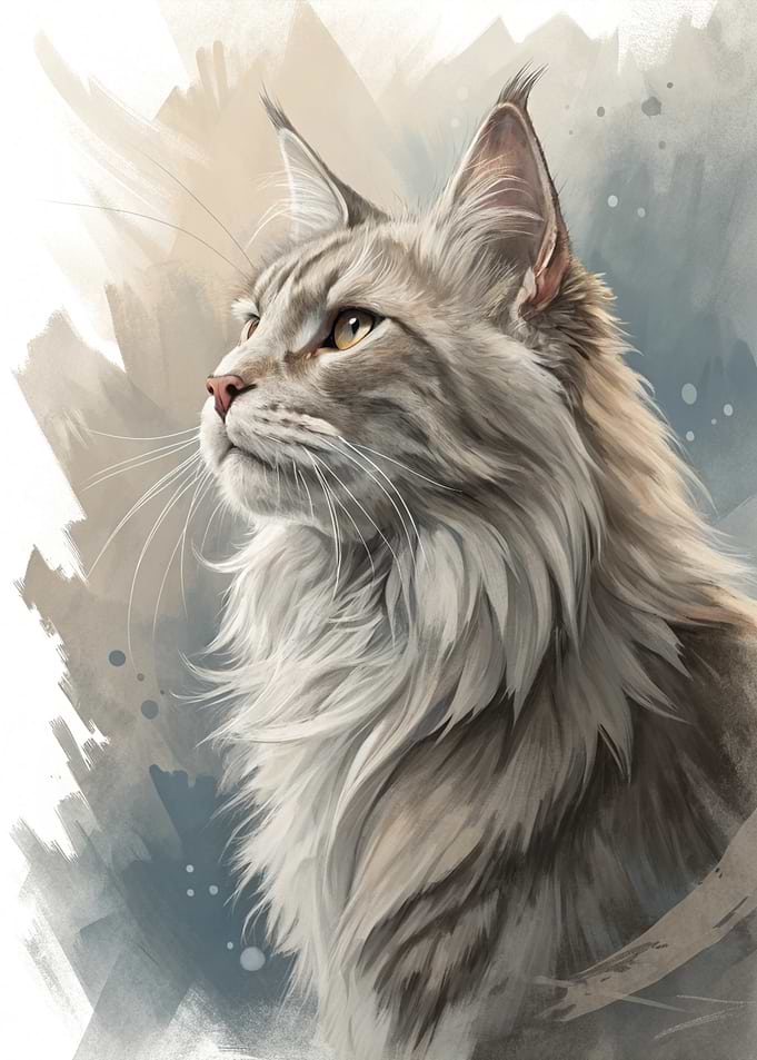 Lynx Portrait Watercolor Style