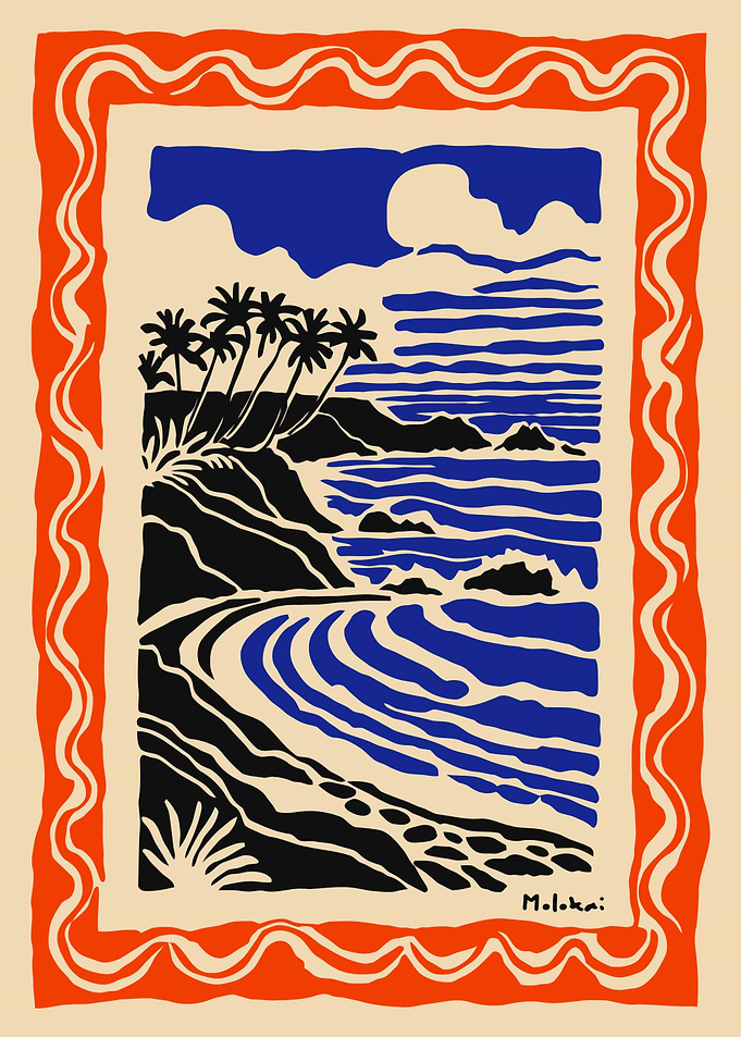 Molokai Tropical Beach Scene