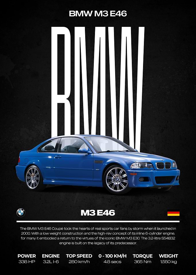 BMW M3 E46 Poster