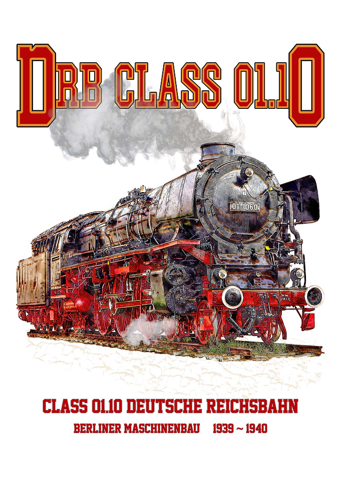 DRB Class 01.10 Steam Locomotive. Deutsche Reichsbahn Express train