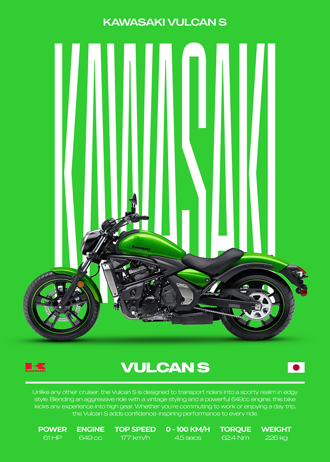 Kawasaki Vulcan S Motorcycle Poster
