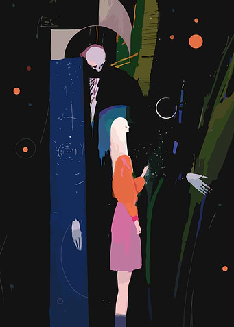 Surreal Encounter with Death and a Woman