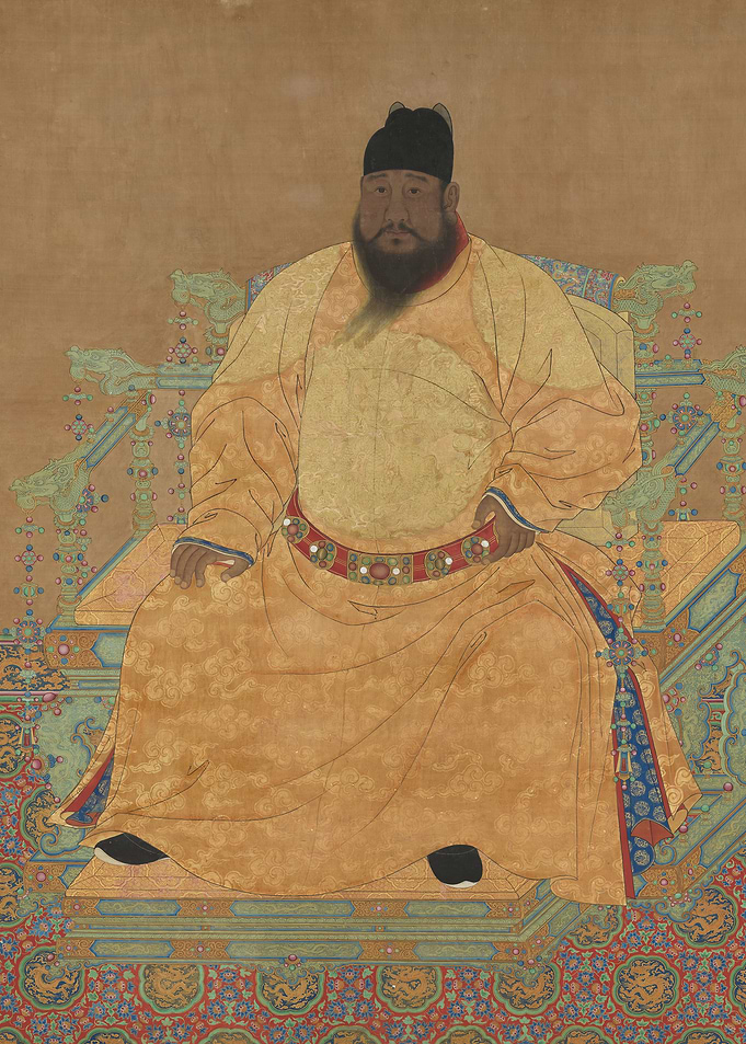 Portrait of a seated emperor