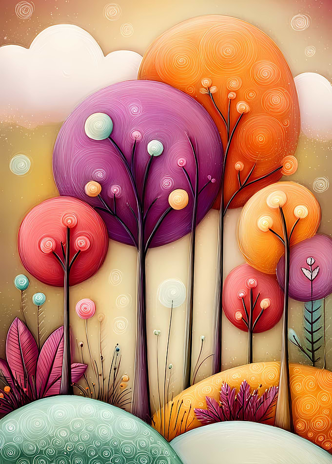 Whimsical Fantasy Forest Landscape