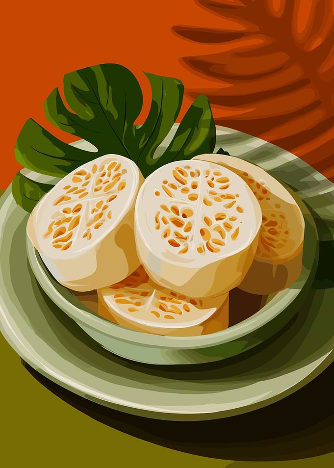 Sliced Yellow Squash on a Plate