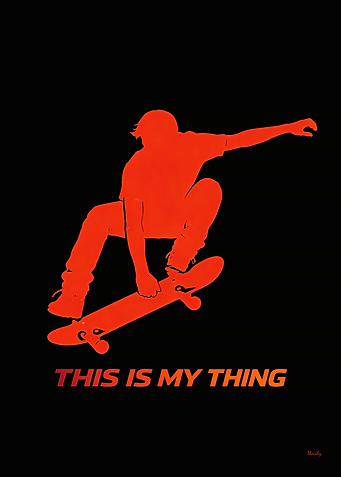 Minimalist Skateboarding Lifestyle Silhouette