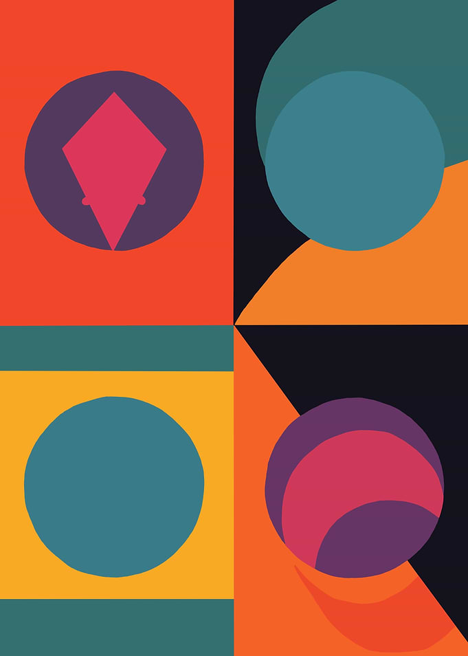 Abstract Geometric Shapes in Bold Colours
