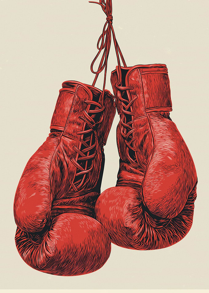 Red Boxing Gloves Hanging