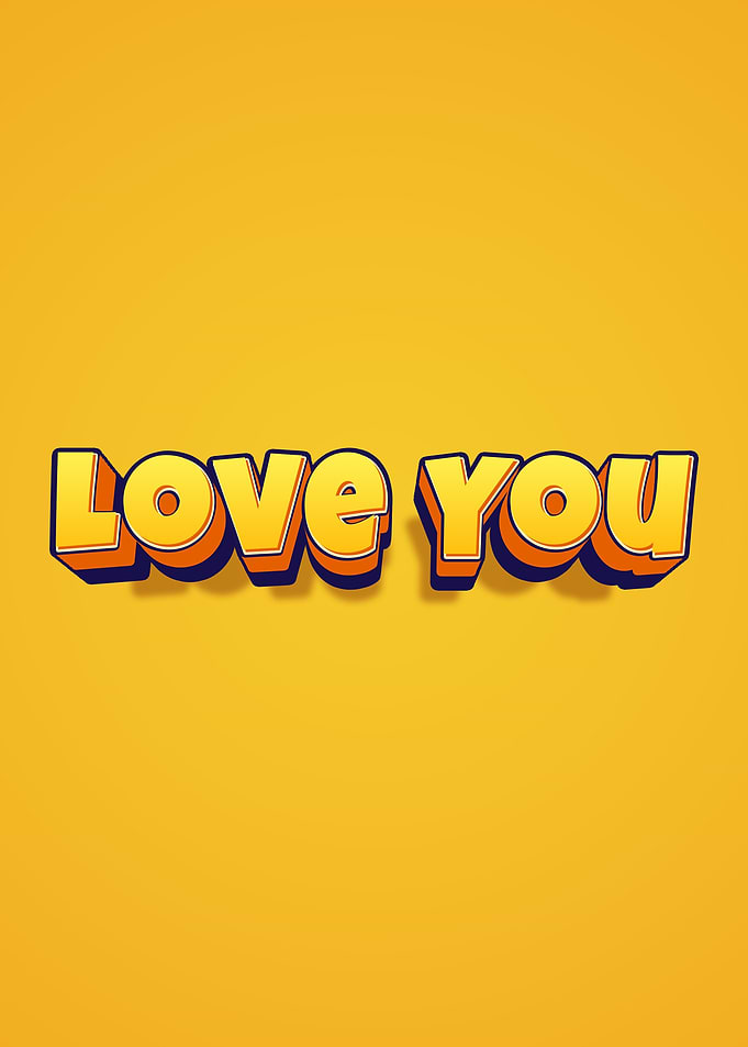 Love You Text Art