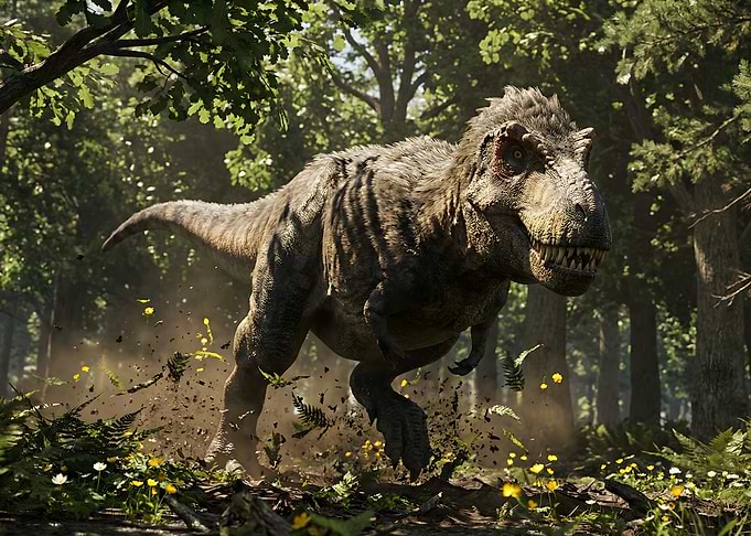Tyrannosaurus Rex in a Lush Forest
