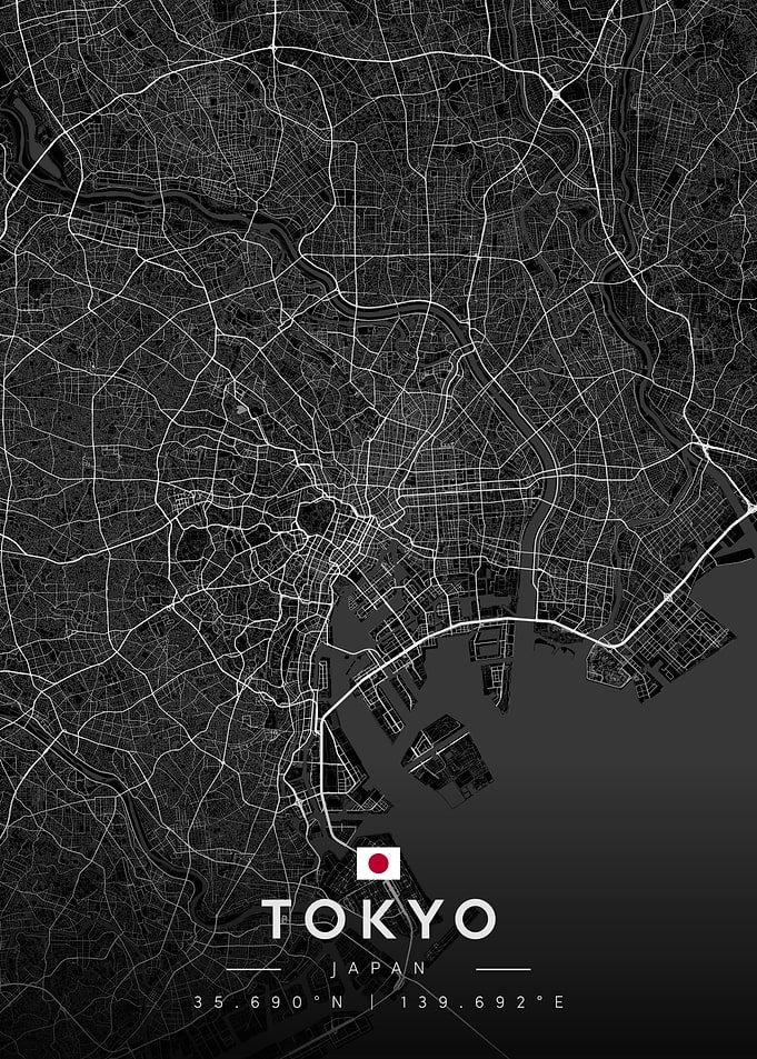 Tokyo Japan Map Poster
