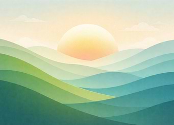 Sunrise Over Rolling Hills