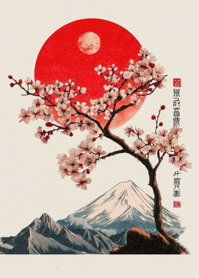 Cherry Blossoms and Mount Fuji
