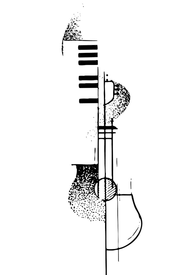 Musical Instruments Abstract Black and White